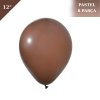 Pastel Lateks Balon 12 İnç 8 Parça Kahverengi - 1