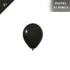 Lateks Pastel Balon 5 inç 15 Parça Siyah - 1