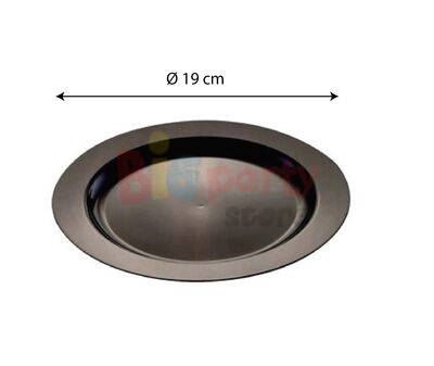 Plastik Porselen Görünümlü Siyah Tabak 19 Cm 10 Parça - 2
