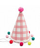 Ponponlu Şapka Ekoseli Desen 17 Cm Pembe - 1