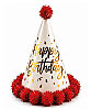 Ponponlu Şapka Happy Varaklı 25 Cm Kırmızı - 1