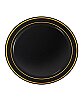 Porselen Görünümlü Siyah Tabak Gold Varaklı 26 Cm 6 Parça - 1
