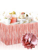 Dekoratif Püsküllü Masa Eteği Mat Rose Gold Renk 240x75 Cm - 1