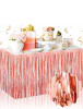Dekoratif Püsküllü Masa Eteği Parlak Rose Gold Renk 240x75 Cm - 1
