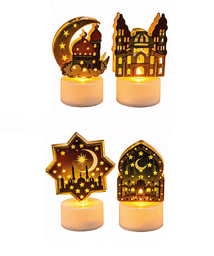 Ramazan Ledli Tealight Renkli Modeller 4 Parça - 