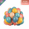 Retro Lateks Balon 12 inç 8 Parça Karışık - 1
