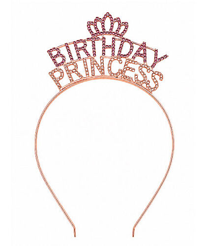 Taç Metal Taşlı Birthday Princess Rose Gold - 