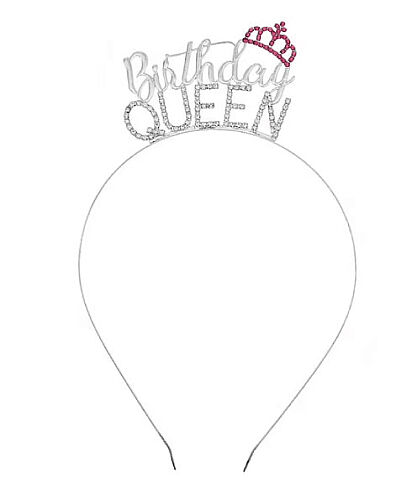 Taç Metal Taşlı Birthday Queen Gümüş - 