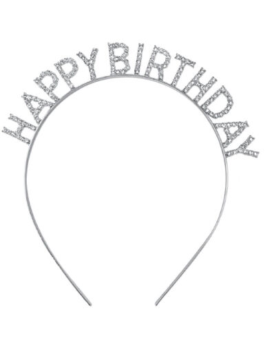 Taç Metal Taşlı Happy Birthday Gümüş - 