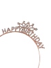 Taç Metal Taşlı Happy Birthday Taşlı İşlemeli Rose Gold - 2