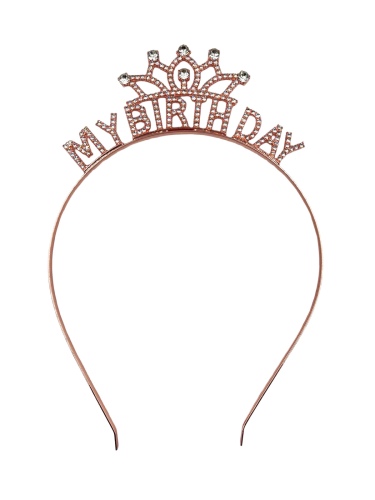 Taç Metal Taşlı My Birthday Rose Gold - 