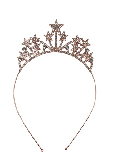 Taç Metal Taşlı Yıldızlı Rose Gold - 