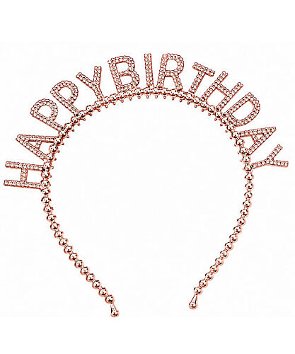 Taç Plastik Happy Birthday İncili Rose - 