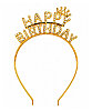 Taç Plastik Happy Birthday Taçlı Altın - 1
