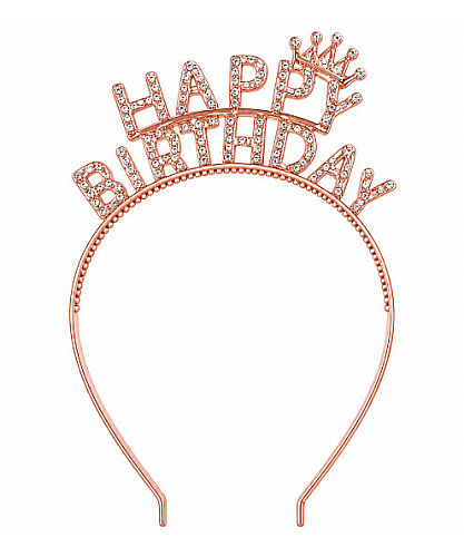 Taç Plastik Happy Birthday Taçlı Rose - 
