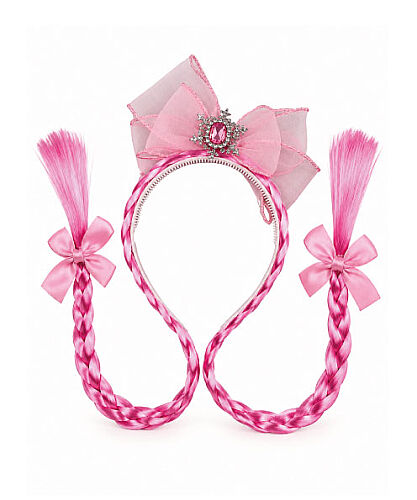 Peruk Saç Taç Frozen Model Pembe - 