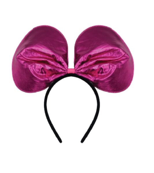 Taç Saten Parlak Minnie Fuşya - 