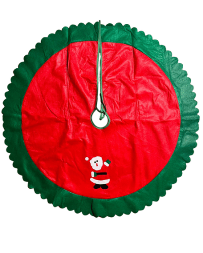Yılbaşı Ağaç Örtüsü Elyaf Kabartma Noel Baba Figürlü 90 Cm - 