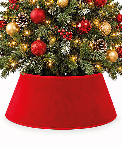  Yılbaşı Ağaç Örtüsü Kadife Stand Kırmızı 40x56x23cm - 