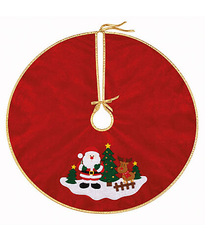 Yılbaşı Ağaç Örtüsü Peluş Ağaçlı Figürlü 90 Cm Lüks - 