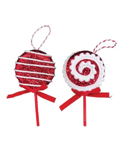 Yılbaşı Ağaç Süsü Kırmızı Sosyete Şekeri 15 Cm 2 Li - 2