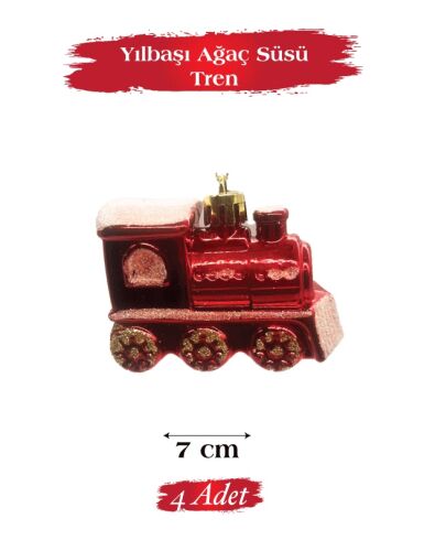 Yılbaşı Ağaç Süsü Tren Model 7 x 6 Cm 4 Parça - 2