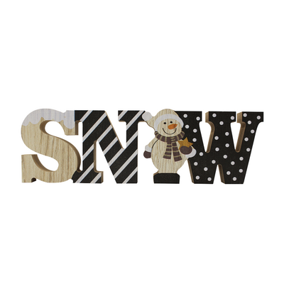 Yılbaşı Ahşap Figürler Snow Yazı 24 Cm - 