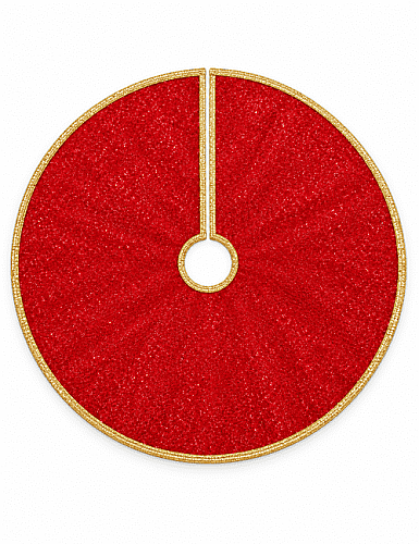 Yılbaşı Çam Ağaç Örtüsü Jüt Varaklı Kırmızı Baskılı 60 Cm - 