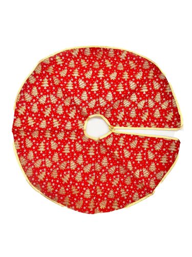 Yılbaşı Çam Ağaç Örtüsü Jüt Varaklı Ağaç Baskılı 60 Cm - 