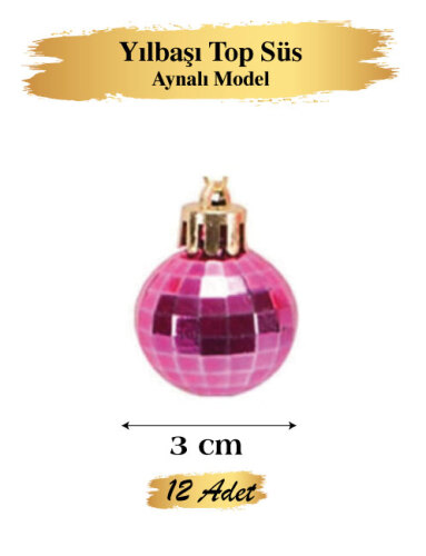 Yılbaşı Top Süs 3 cm Disko Topu Renkli 12 li - 2