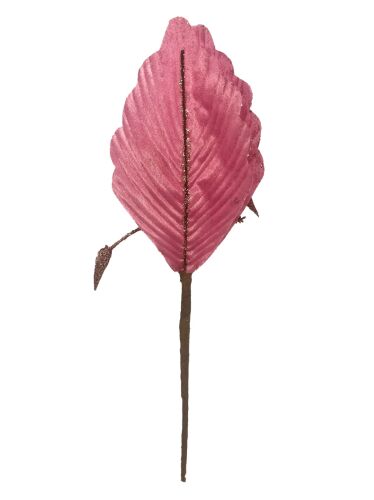 Yılbaşı Çam Dalı Atatürk Çiçeği Pembe Simli 35 Cm - 3