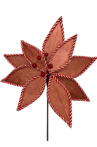Yılbaşı Çam Dalı Atatürk Çiçeği Kadife Rose 35 Cm - 