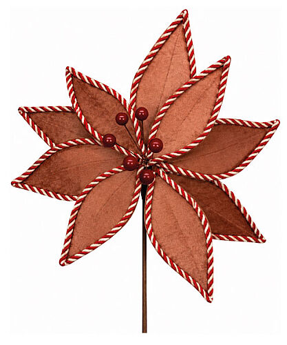 Yılbaşı Çam Dalı Atatürk Çiçeği Kadife Rose 35 Cm - 