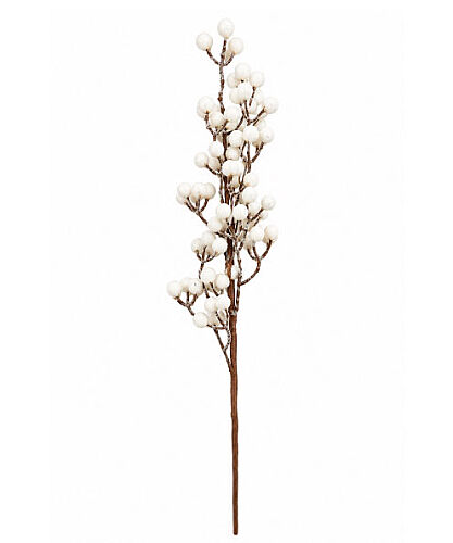 Yılbaşı Çam Dalı Beyaz Berry Demeti 65 Cm - 