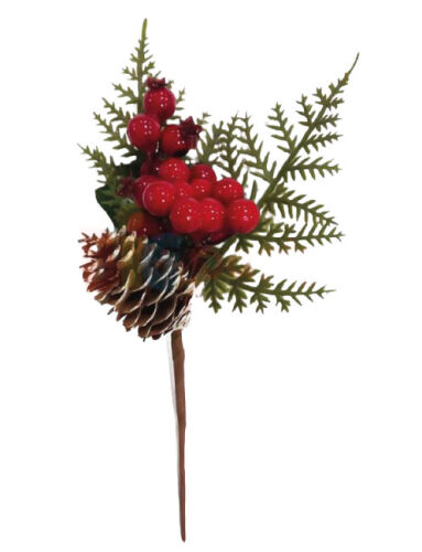 Yılbaşı Çam Dalı Berry Kozalaklı 24 Cm - 