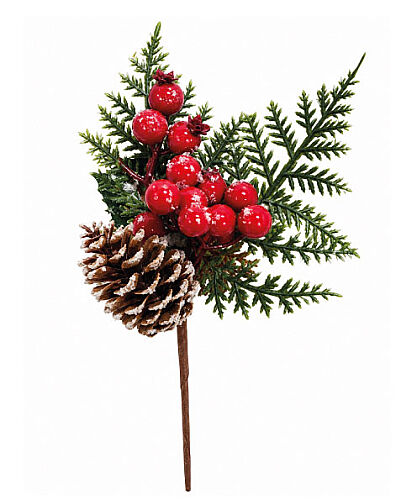 Yılbaşı Çam Dalı Berry Kozalaklı 24 Cm - 