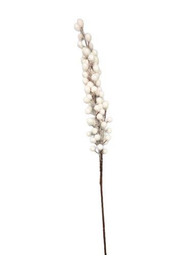Yılbaşı Çam Dalı Beyaz Berry Demeti Tüylü 65 Cm - 