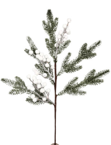 Yılbaşı Çam Dalı Beyaz Berry Karlı 70 Cm - 