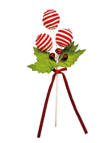 Yılbaşı Çam Dalı Top Şekerli Zilli 38 Cm - 