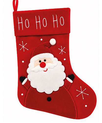 Yılbaşı Çorabı Büyük HOHOHO Noel Baba Figürlü Ultra Lüks - 