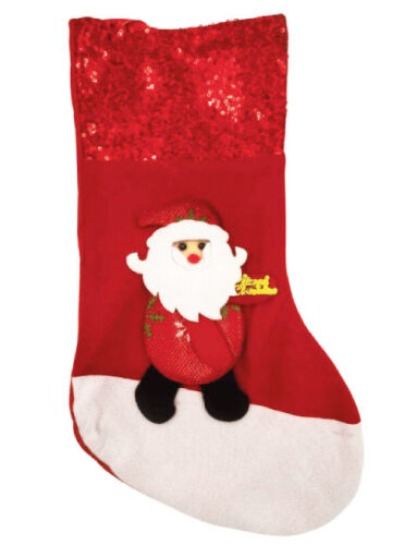 Yılbaşı Çorabı Büyük Pullu Noel Baba Figürlü Lüks - 