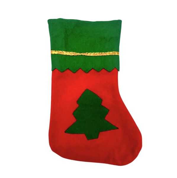 Yılbaşı Çorabı Keçe Çam Ağacı Figürlü Küçük 20 Cm - 
