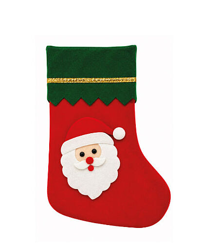 Yılbaşı Çorabı Keçe Noel Baba Figürlü Büyük 35 Cm - 