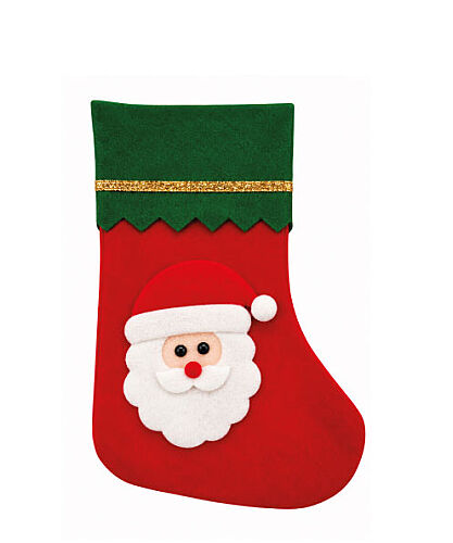 Yılbaşı Çorabı Keçe Noel Baba Figürlü Küçük 20 Cm - 