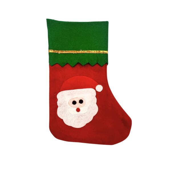Yılbaşı Çorabı Keçe Noel Baba Figürlü Küçük 20 Cm - 