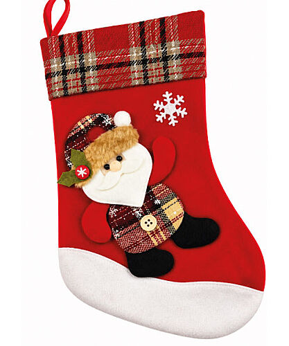 Yılbaşı Çorabı Noel Baba Figürlü Büyük 35 Cm Lüks - 