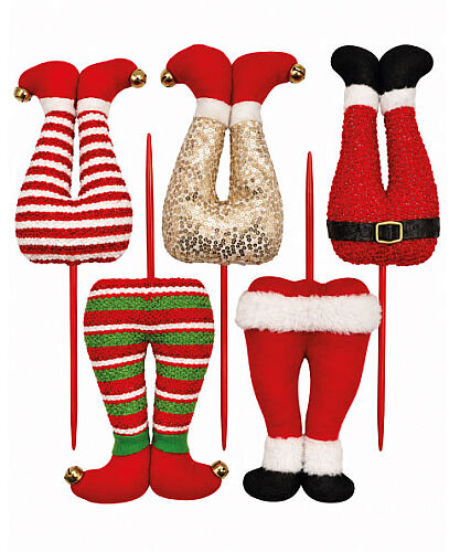 Yılbaşı Çubuklu Figür Noel Baba Bacağı 10 Parça - 