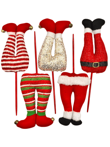 Yılbaşı Çubuklu Figür Noel Baba Bacağı 10 Parça - 