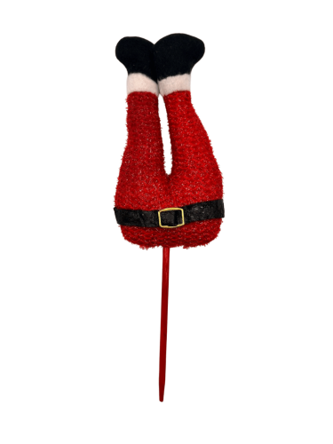 Yılbaşı Çubuklu Figür Noel Baba Bacağı Kırmızı Kemerli Model - 