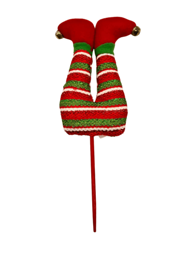 Yılbaşı Çubuklu Figür Noel Baba Bacağı Yeşil Çizgili Model - 